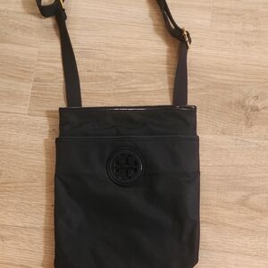 Tory Burch Navy Blue Crossbody Bag with Logo